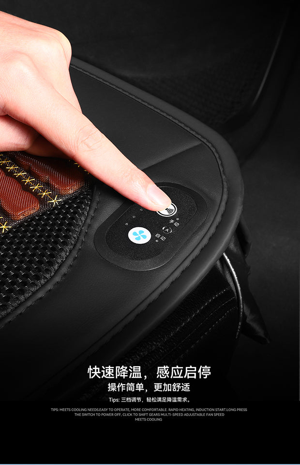 3D Ventilated Bamboo Cooling Seat Pad - 12V/24V Universal Car Fan Cushion