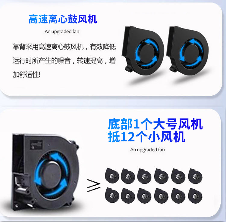 24V Luxury Truck Cooling Seat Pad - 6 Fans + Power Lumbar Massage Support
