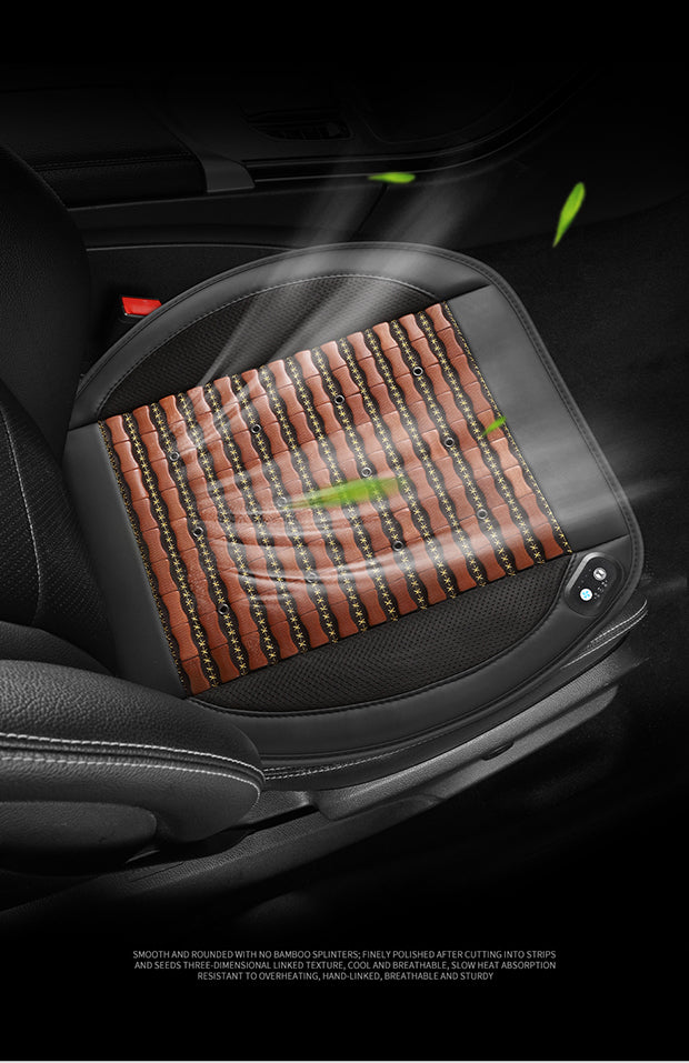 3D Ventilated Bamboo Cooling Seat Pad - 12V/24V Universal Car Fan Cushion