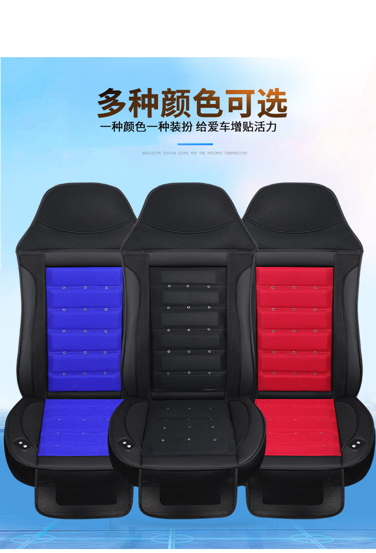24V Luxury Truck Cooling Seat Pad - 6 Fans + Power Lumbar Massage Support