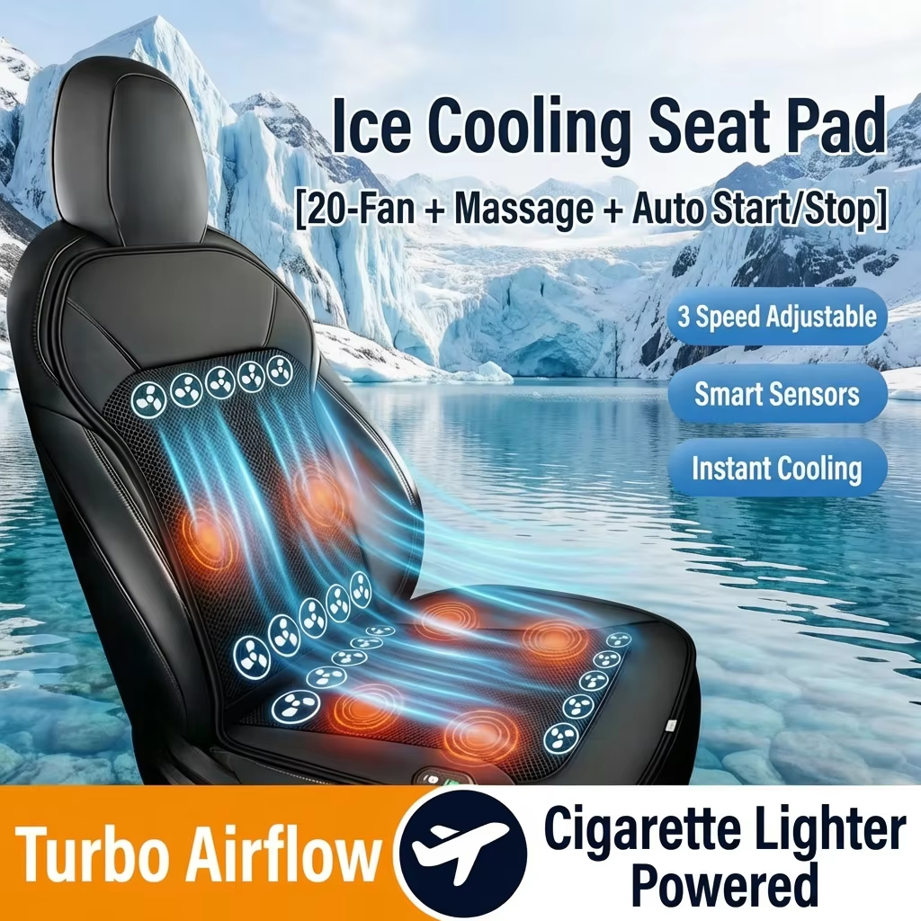 Extreme 20-Fan Pro+Massage + Auto Start/Stop Support Ventilation Car Seat Cushion