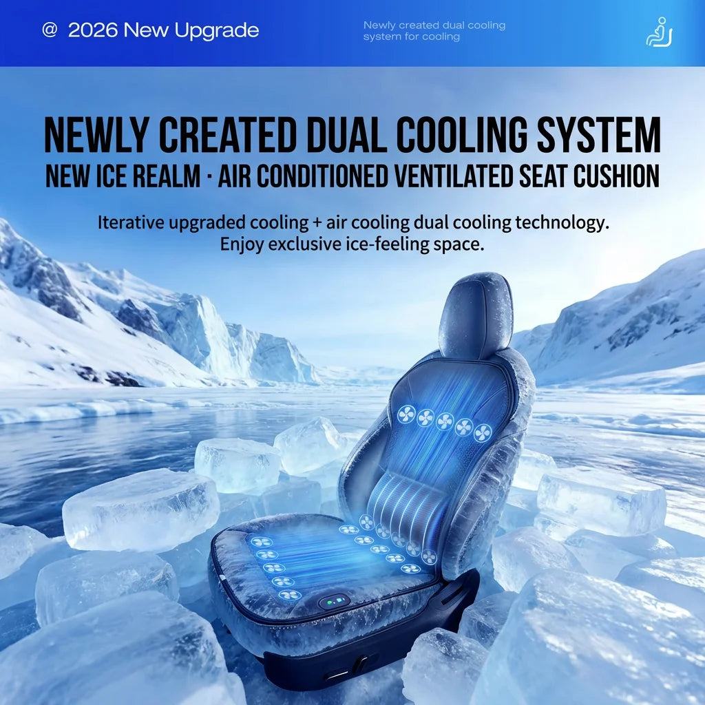 Extreme 20-Fan Pro Cooling Seat Cushion - Lumbar Massage & Auto Start/Stop